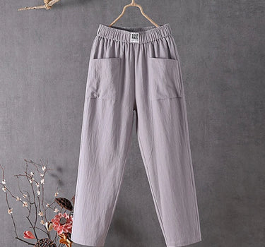 Klara™ | casual trousers made of cotton and linen with an elastic waistband