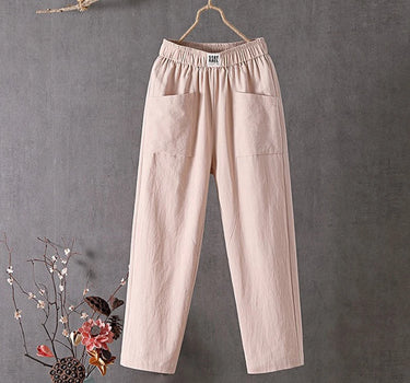 Klara™ | casual trousers made of cotton and linen with an elastic waistband