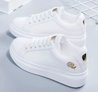 Lily ™ | Witte sneakers bloem