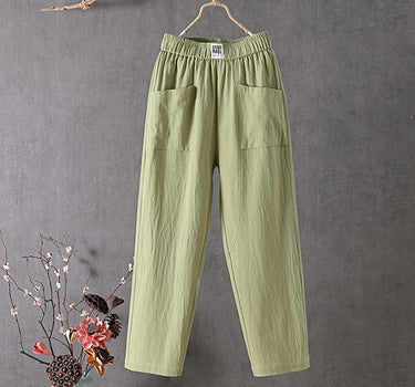 Klara™ | casual trousers made of cotton and linen with an elastic waistband